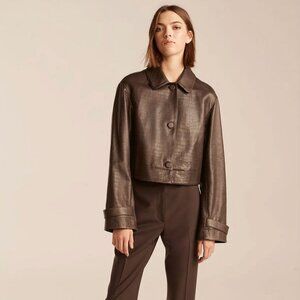 Chocolate Lambskin Leather Jacket Rebecca Taylor